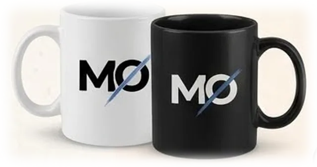 Tazones blanco y negro con logo MØ